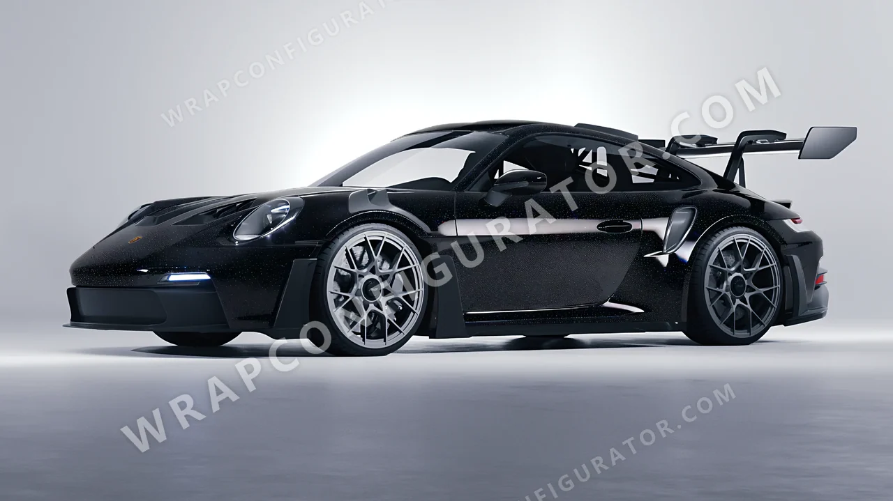 Black Porsche 911 GT3 RS 2024 wrapped in Colourshield PPF by HyperPro Black GLF05-P