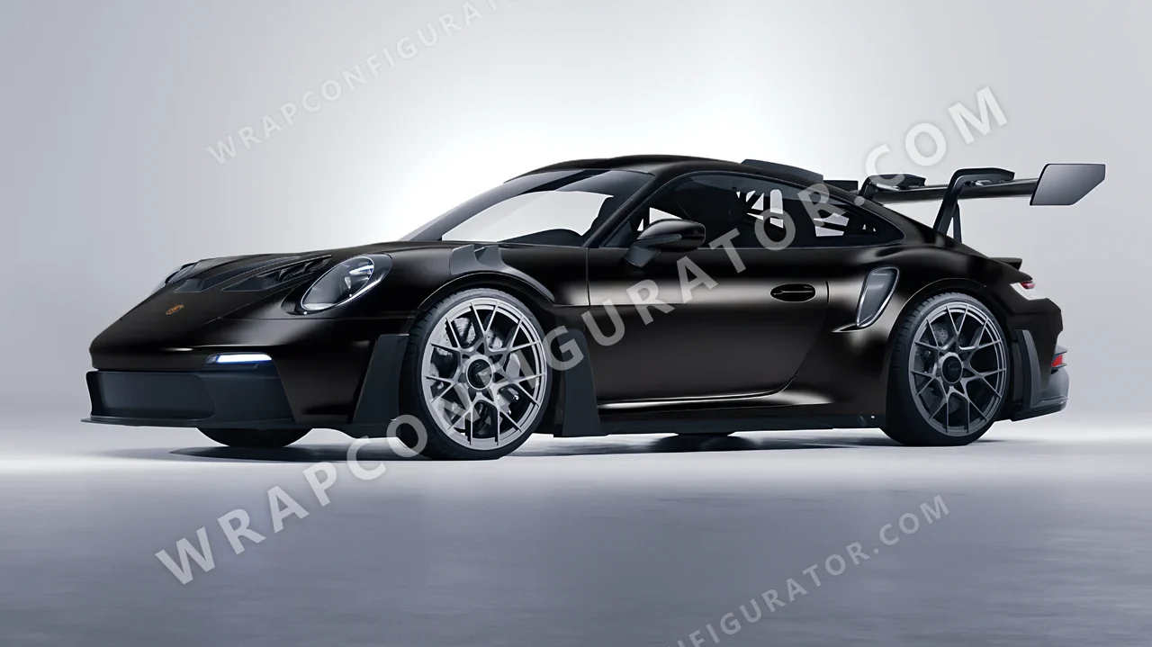 Black Porsche 911 GT3 RS 2024 wrapped in KPMF Perfect Black K75530