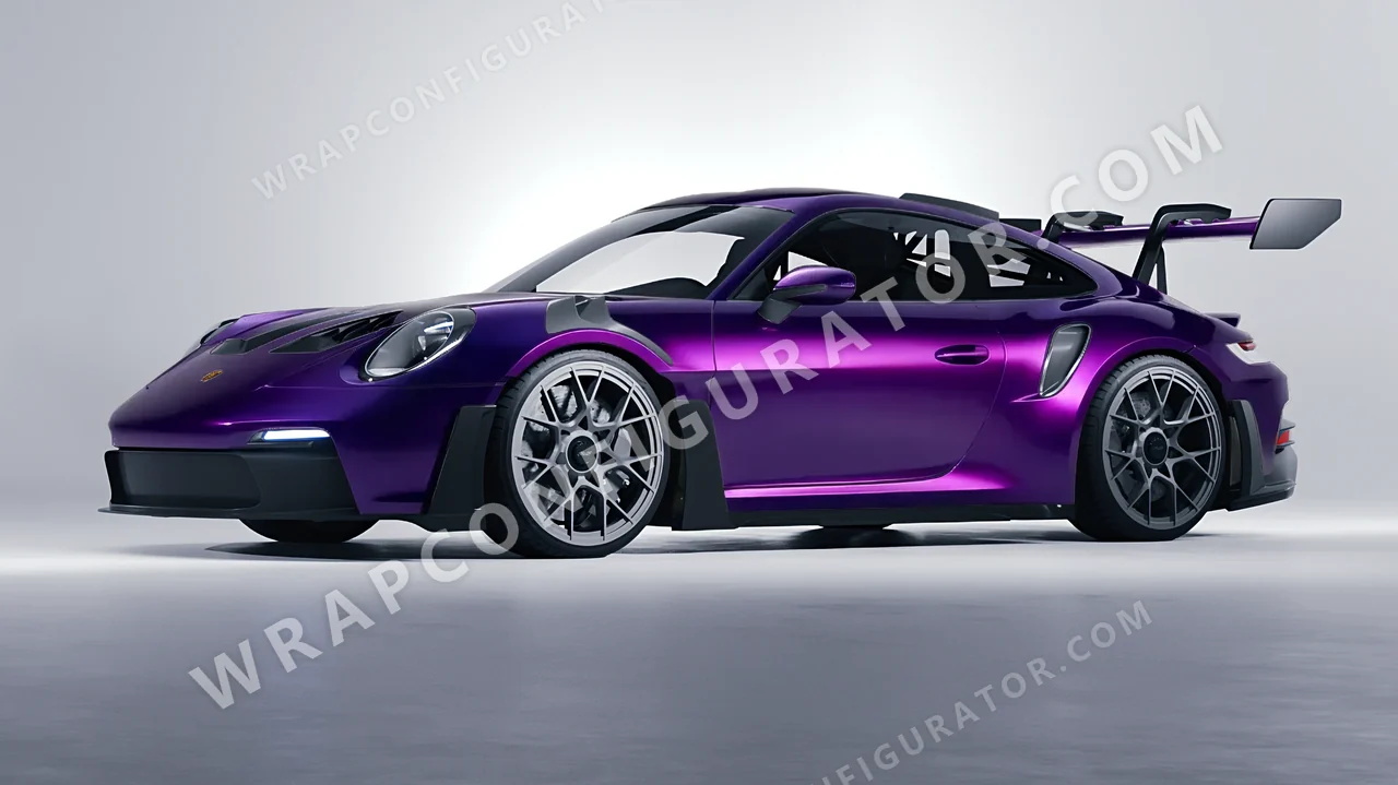 Black Porsche 911 GT3 RS 2024 wrapped in KPMF Purple Black Iridescent K75465