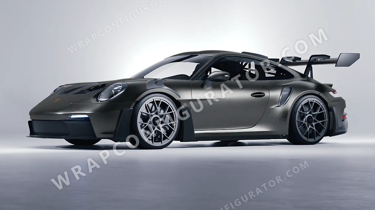 Black Porsche 911 GT3 RS 2024 wrapped in ORACAL Graphite 970RA-932M