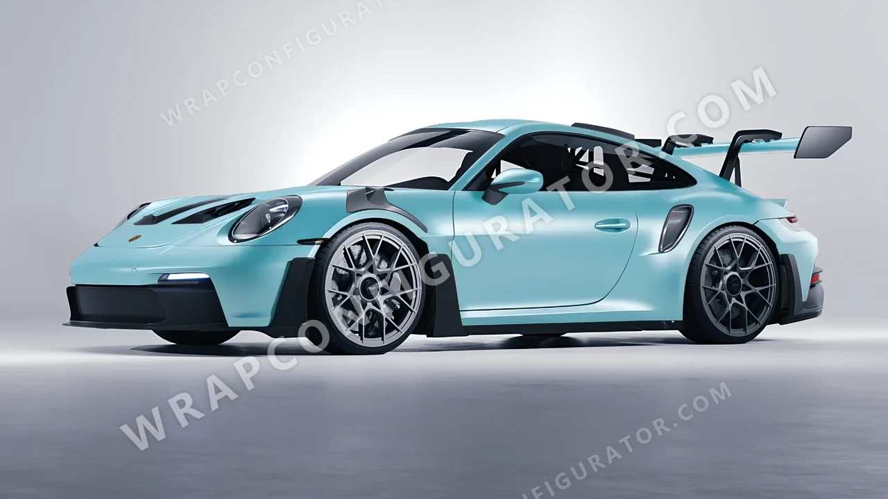 Blue Porsche 911 GT3 RS 2024 wrapped in 3M Satin Key West S57