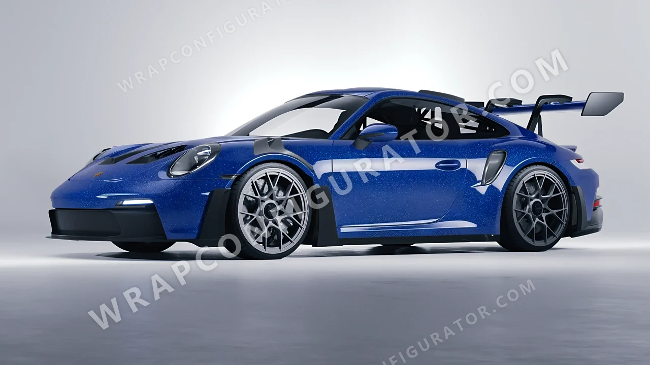 Blue Porsche 911 GT3 RS 2024 wrapped in Avery Dennison Blue SW900-676-D