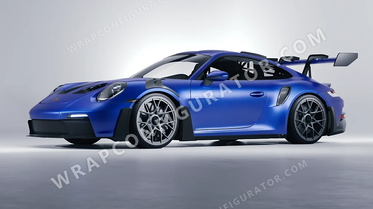 Blue Porsche 911 GT3 RS 2024 wrapped in Avery Dennison Brilliant Blue SW900-671-M