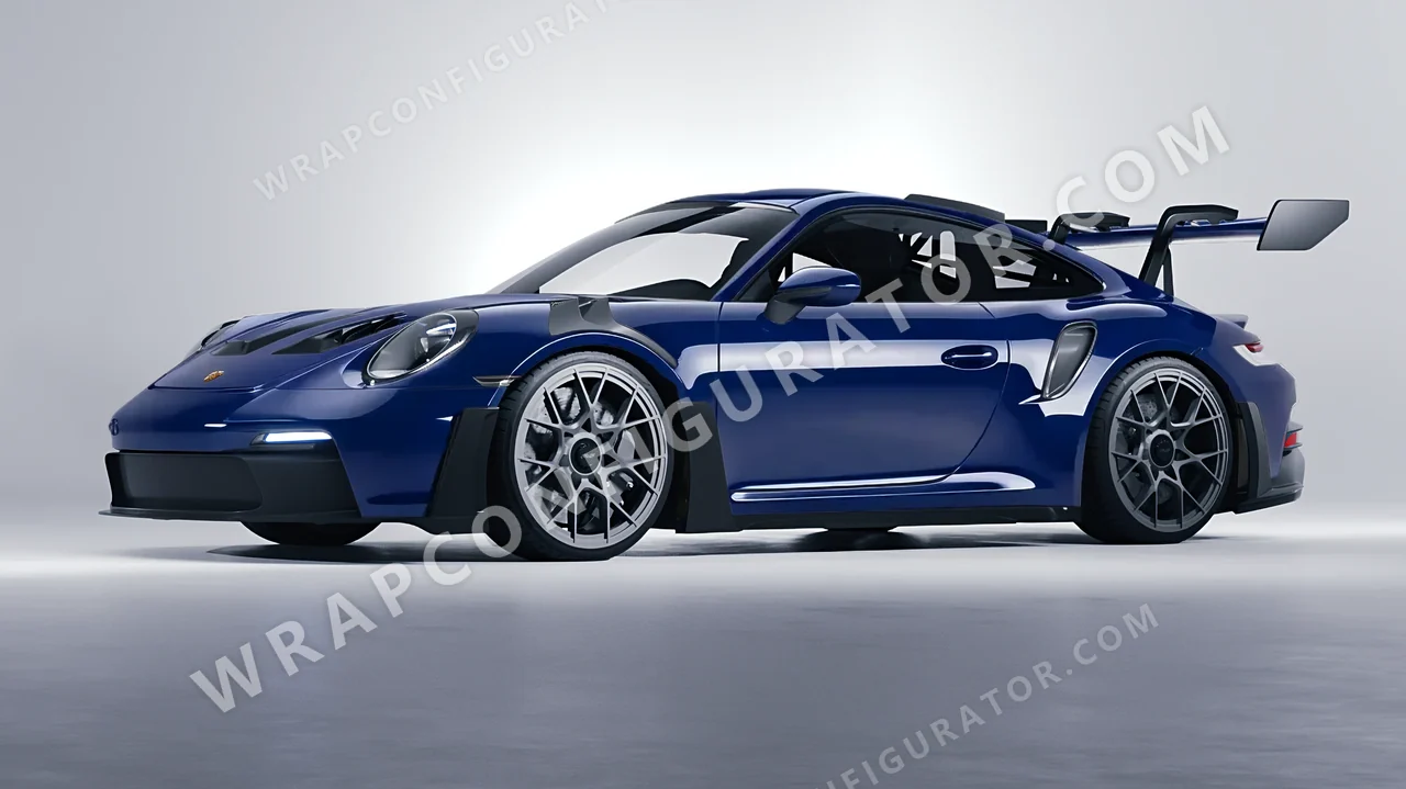 Blue Porsche 911 GT3 RS 2024 wrapped in Avery Dennison Indigo Blue SW900-699-O