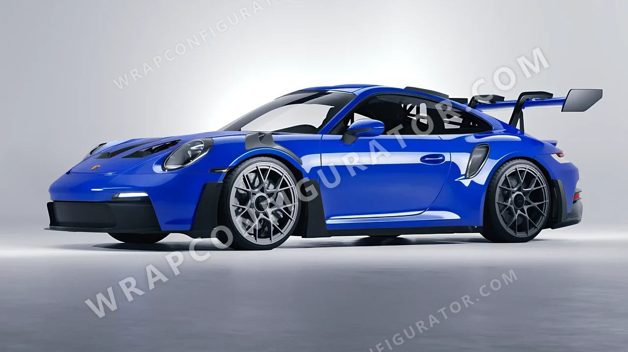 Blue Porsche 911 GT3 RS 2024 wrapped in Avery Dennison Intense Blue SW900-667-O