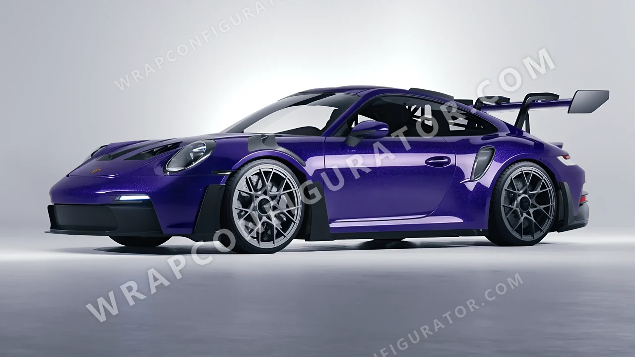 Blue Porsche 911 GT3 RS 2024 wrapped in Avery Dennison Mysterious Indigo SW900-700-M