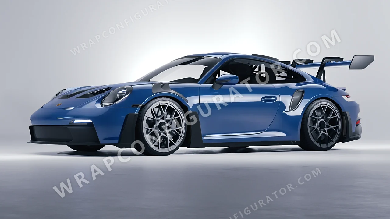 Blue Porsche 911 GT3 RS 2024 wrapped in Avery Dennison Smoky Blue SW900-612-O