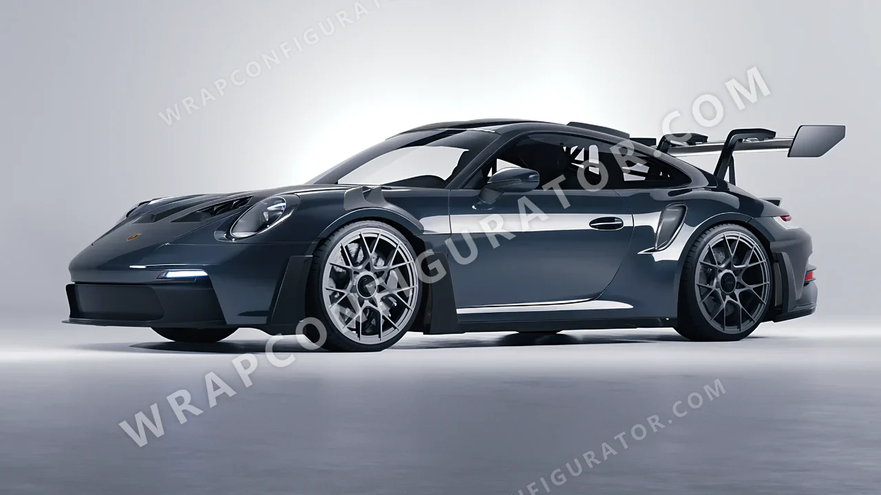 Blue Porsche 911 GT3 RS 2024 wrapped in Colourshield PPF by HyperPro Gray Blue GAF38-P