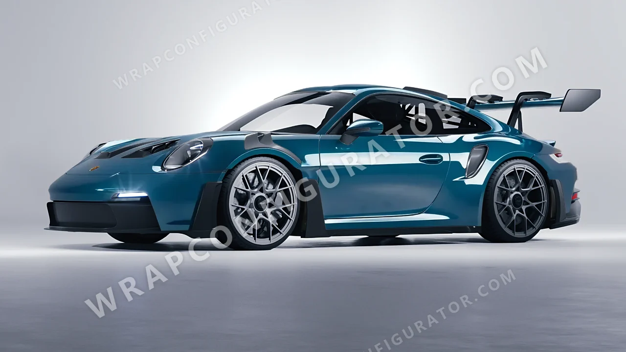 Blue Porsche 911 GT3 RS 2024 wrapped in Inozetek Dynamic PPF Empire Blue EMC101