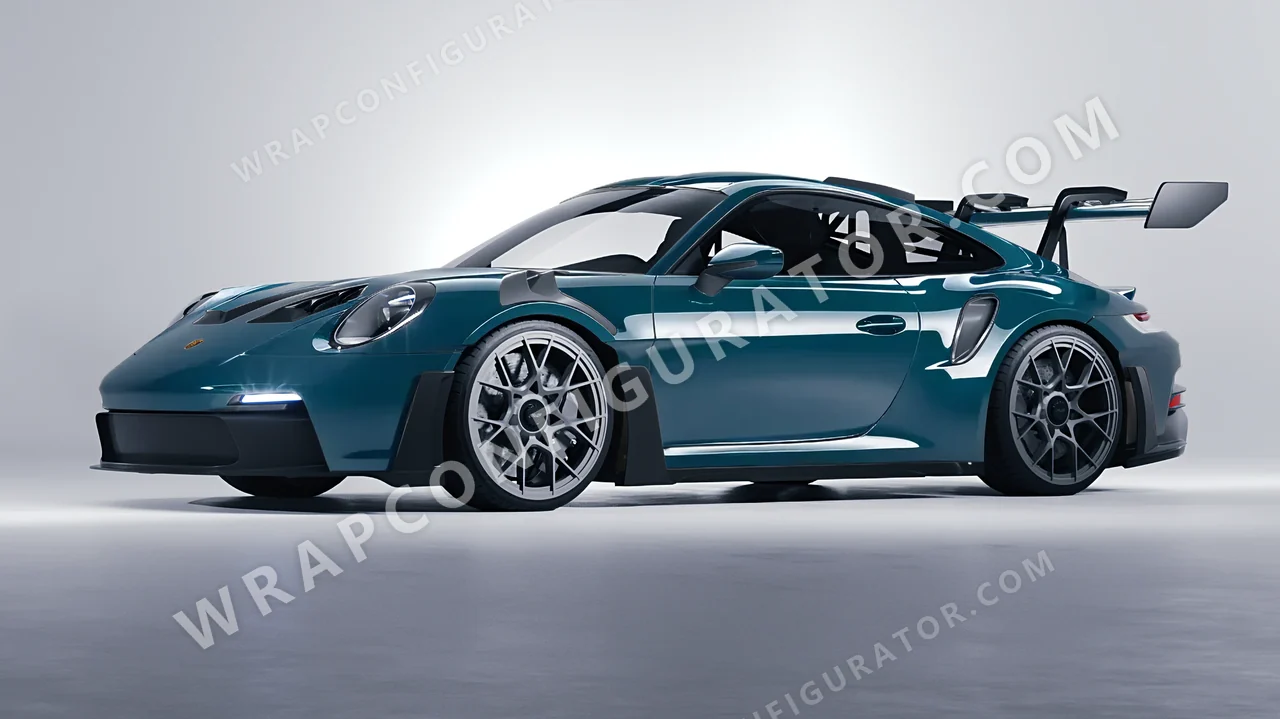 Blue Porsche 911 GT3 RS 2024 wrapped in Inozetek Dynamic PPF Petrol Blue DPPF705