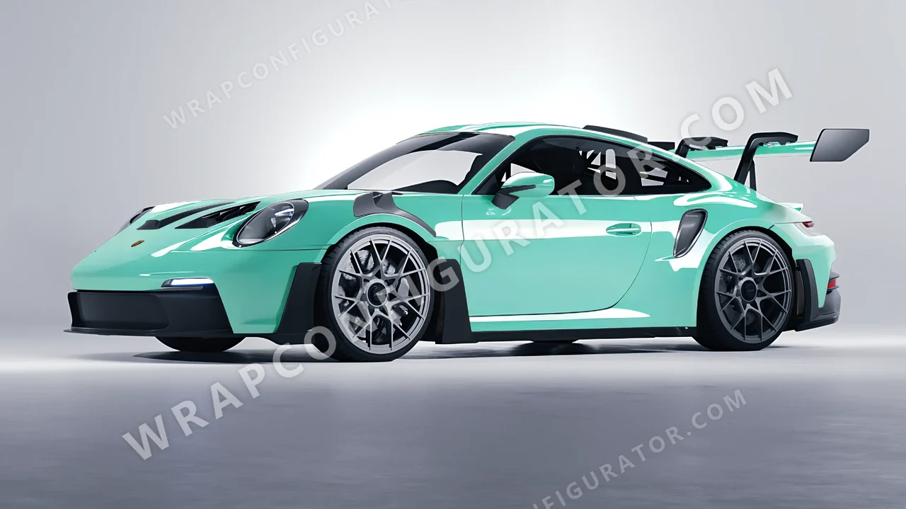 Blue Porsche 911 GT3 RS 2024 wrapped in Inozetek Dynamic PPF Tiffany Blue DPPF935