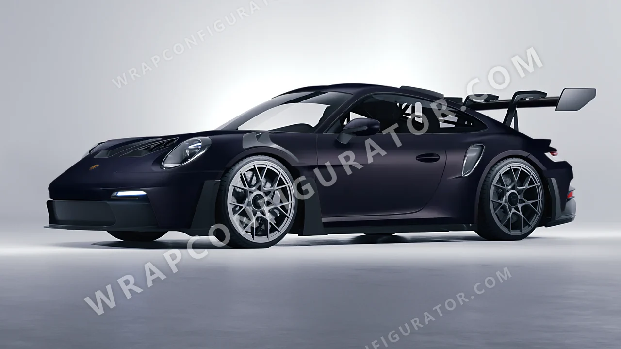 Blue Porsche 911 GT3 RS 2024 wrapped in KPMF Matt Sinister Blue K75562