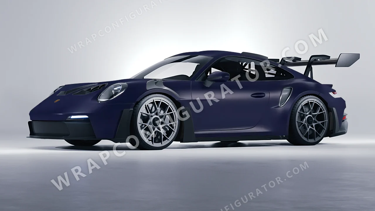 Blue Porsche 911 GT3 RS 2024 wrapped in KPMF Matt Tempest Blue K75513