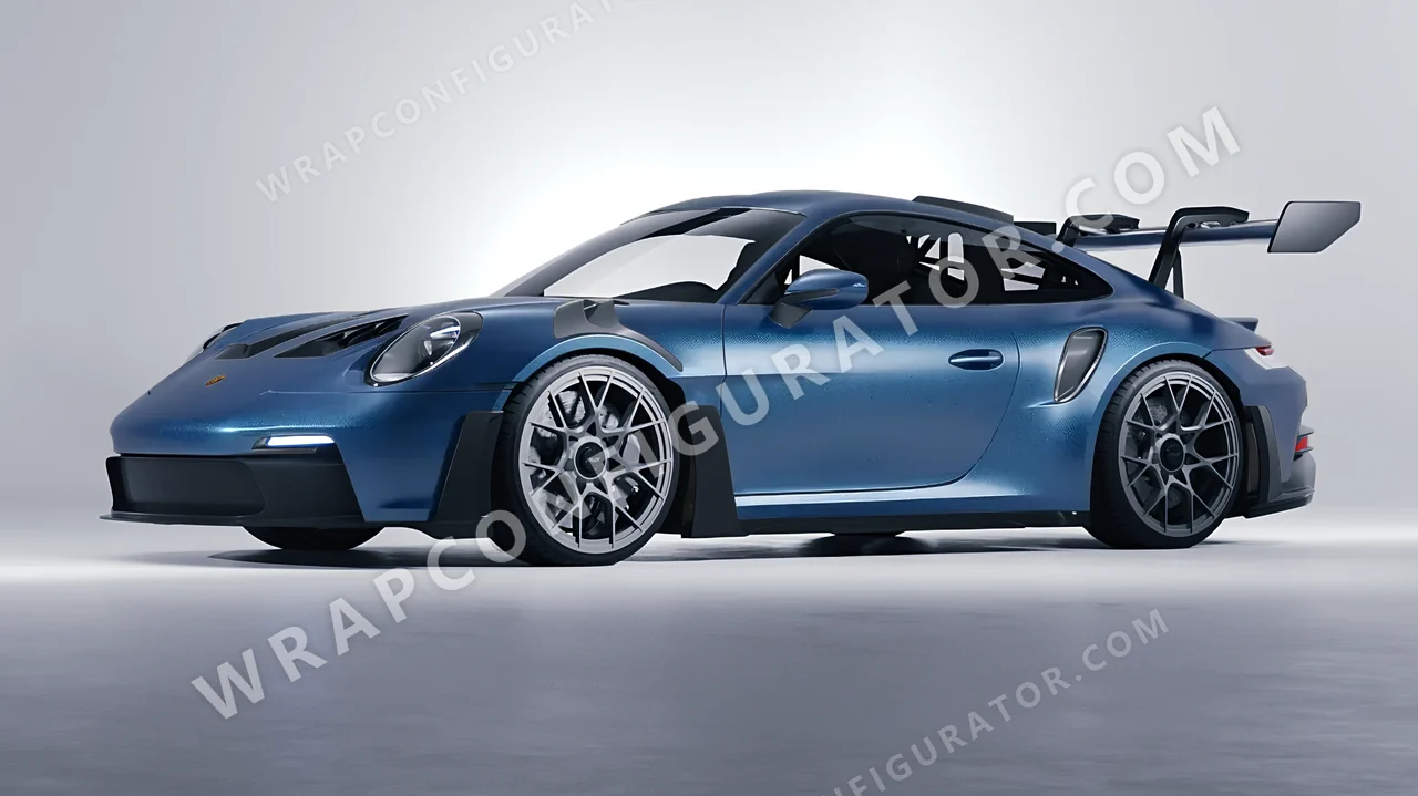 Blue Porsche 911 GT3 RS 2024 wrapped in KPMF Matt Trenton Blue K75544
