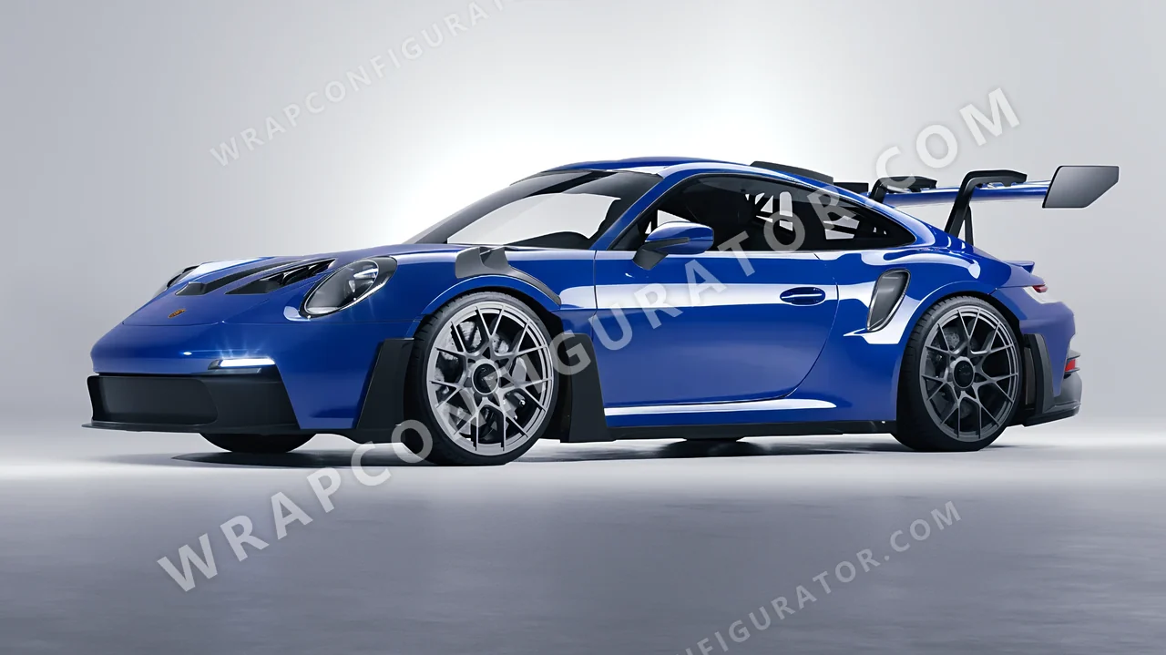 Blue Porsche 911 GT3 RS 2024 wrapped in ORACAL Blue 970RA-067G