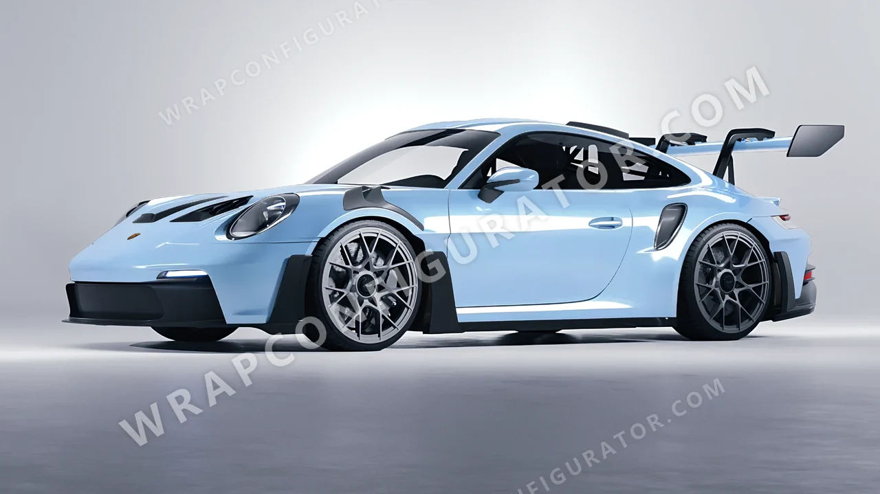 Blue Porsche 911 GT3 RS 2024 wrapped in ORACAL Dove Blue 970RA-195G