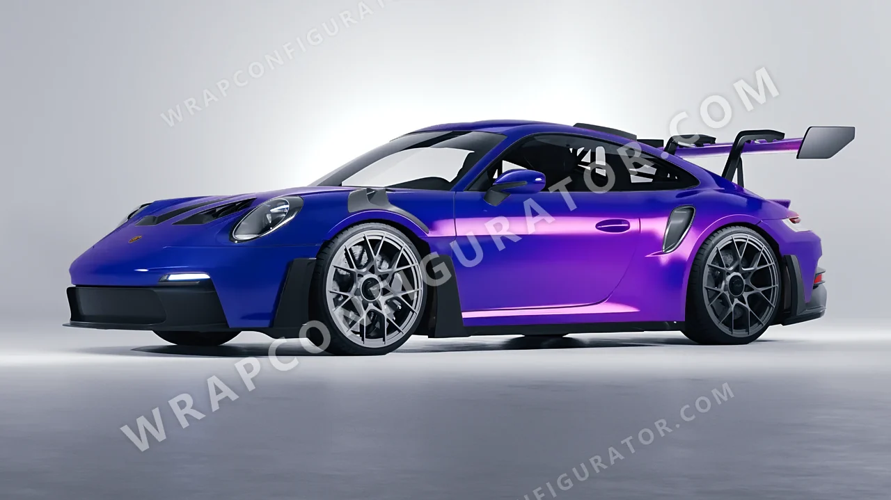 Blue Porsche 911 GT3 RS 2024 wrapped in ORACAL Gloss Ultramarine Violet 970RA-319G