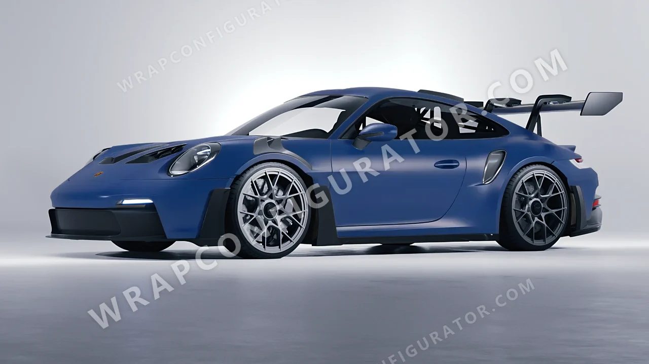 Blue Porsche 911 GT3 RS 2024 wrapped in ORACAL Indigo Blue 970RA-544M