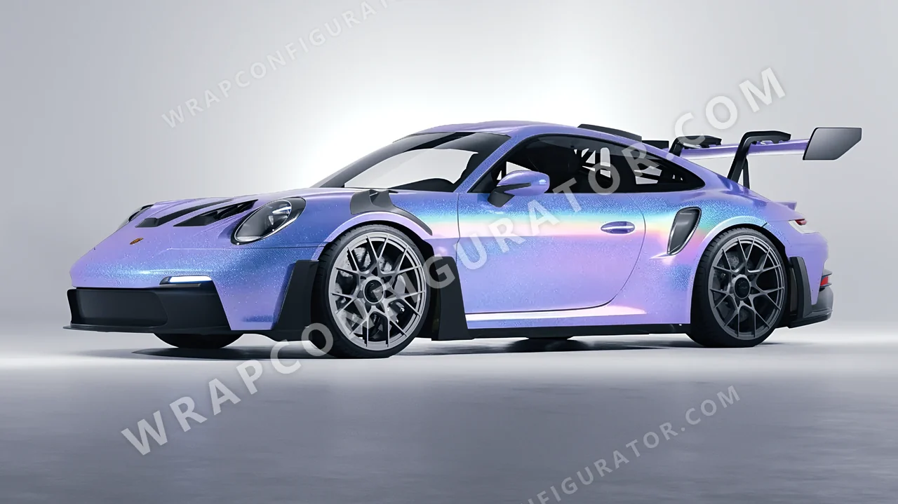 Blue Porsche 911 GT3 RS 2024 wrapped in ORACAL Intergalactic Blue 970RA-155G