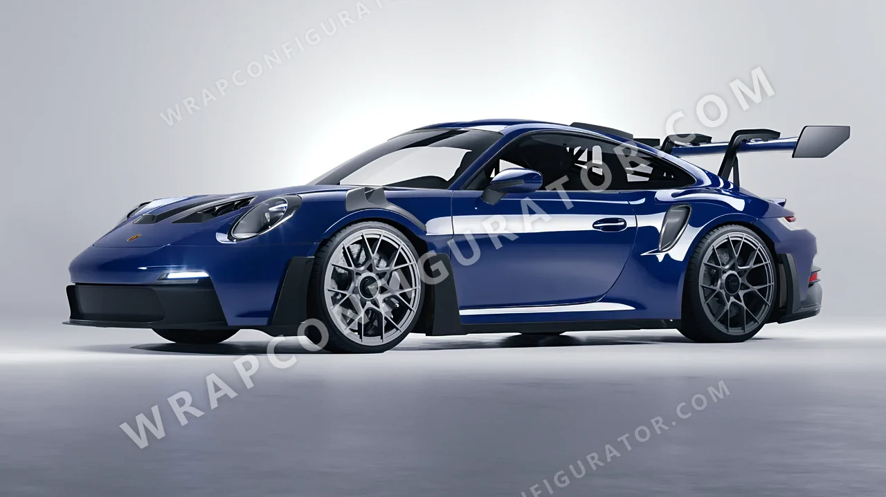 Blue Porsche 911 GT3 RS 2024 wrapped in ORACAL Light Navy 970RA-564G