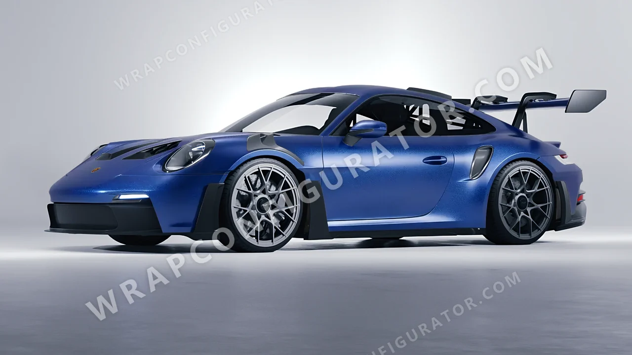 Blue Porsche 911 GT3 RS 2024 wrapped in ORACAL Night Blue 970RA-196M
