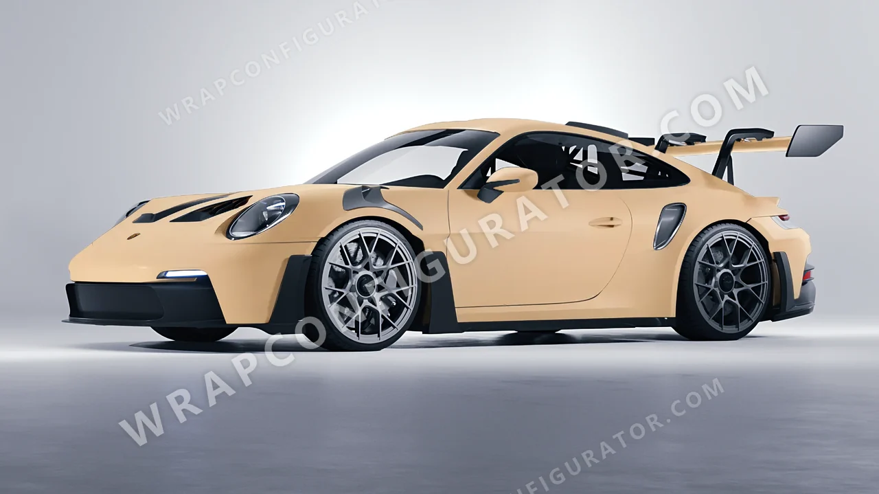 Brown Porsche 911 GT3 RS 2024 wrapped in Inozetek Dynamic PPF Sand DPPF815