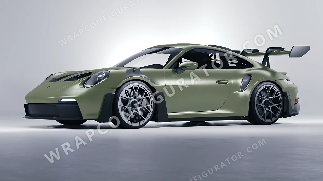 Green Porsche 911 GT3 RS 2024 wrapped in 3M Komodo Green S56