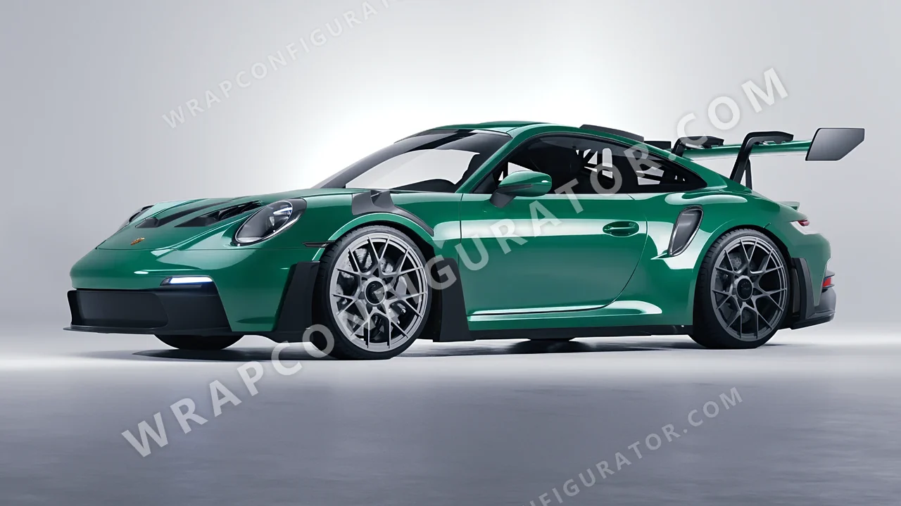 Green Porsche 911 GT3 RS 2024 wrapped in Avery Dennison Emerald Green SW900-771-O