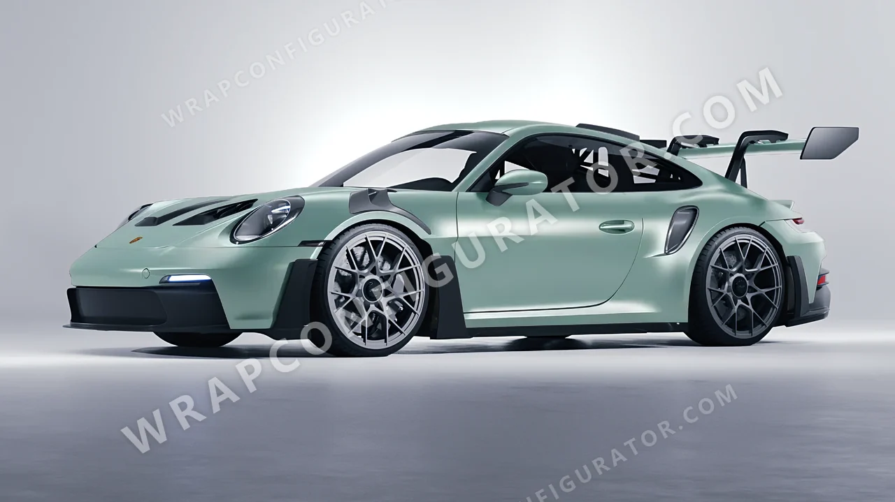 Green Porsche 911 GT3 RS 2024 wrapped in Avery Dennison Jade SW900-702-O