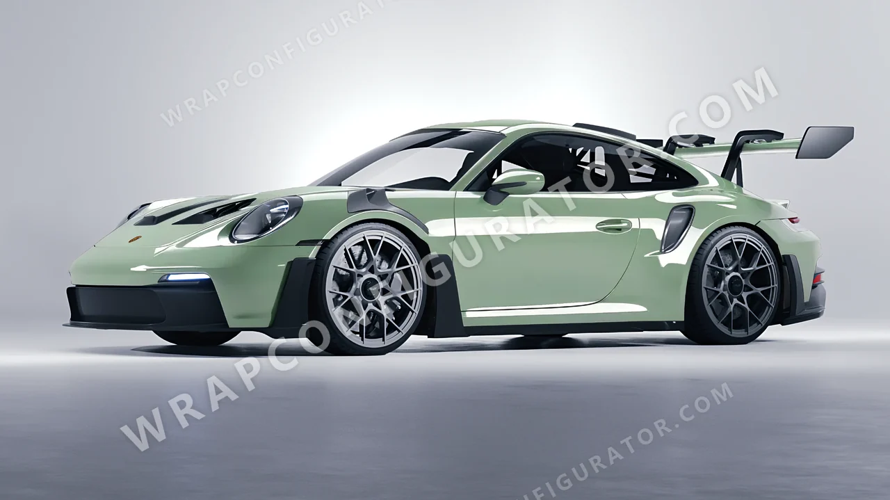 Green Porsche 911 GT3 RS 2024 wrapped in Avery Dennison Light Pistachio SW900-728-O