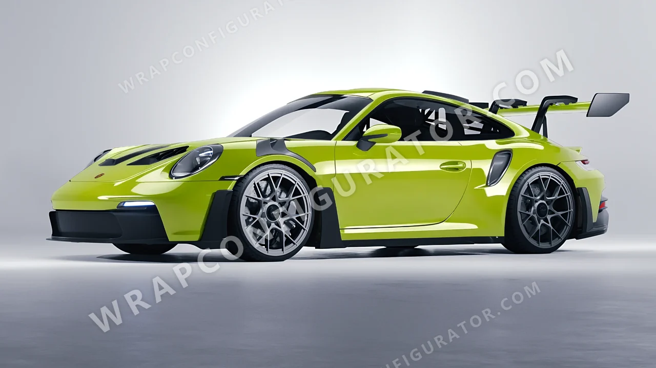 Green Porsche 911 GT3 RS 2024 wrapped in Avery Dennison Lime Green SW900-731-O