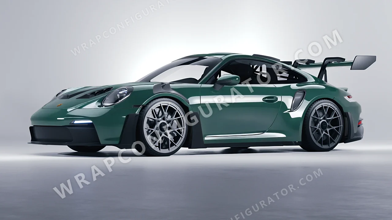 Green Porsche 911 GT3 RS 2024 wrapped in Avery Dennison Smooth Sage SW900-729-O