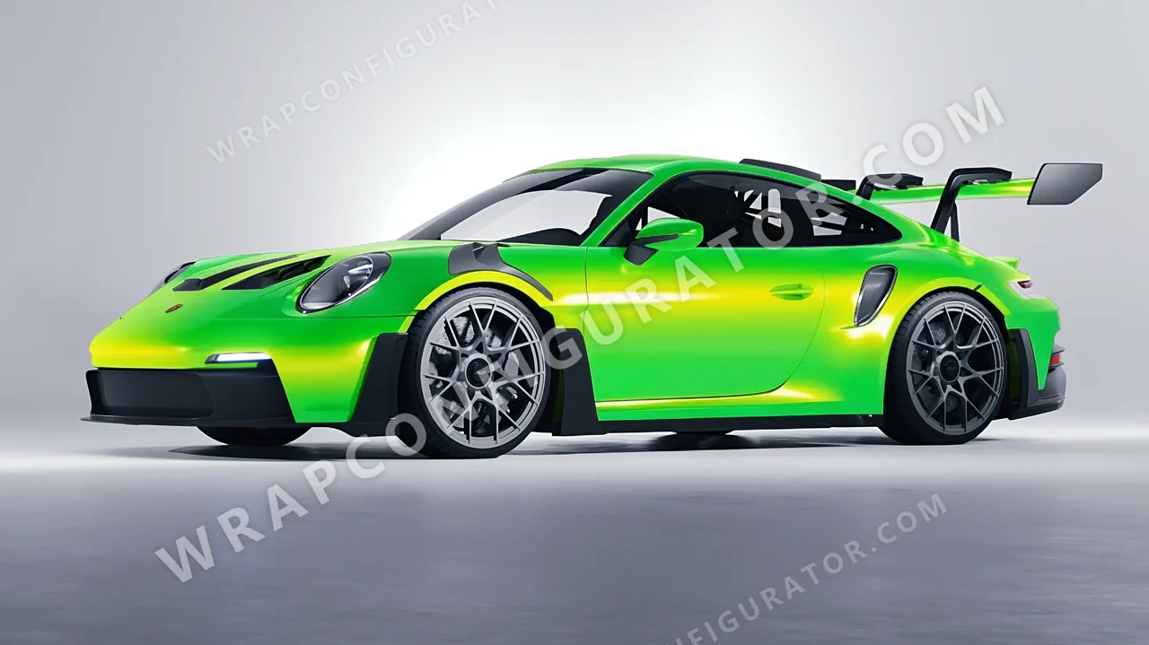 Green Porsche 911 GT3 RS 2024 wrapped in Colourshield PPF by HyperPro Green GSF02-P