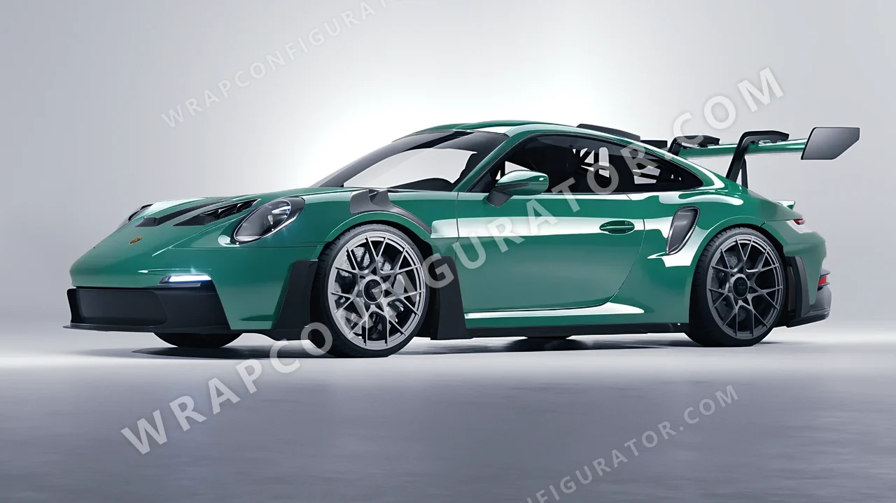 Green Porsche 911 GT3 RS 2024 wrapped in Colourshield PPF by HyperPro Jade Green HGF93-P