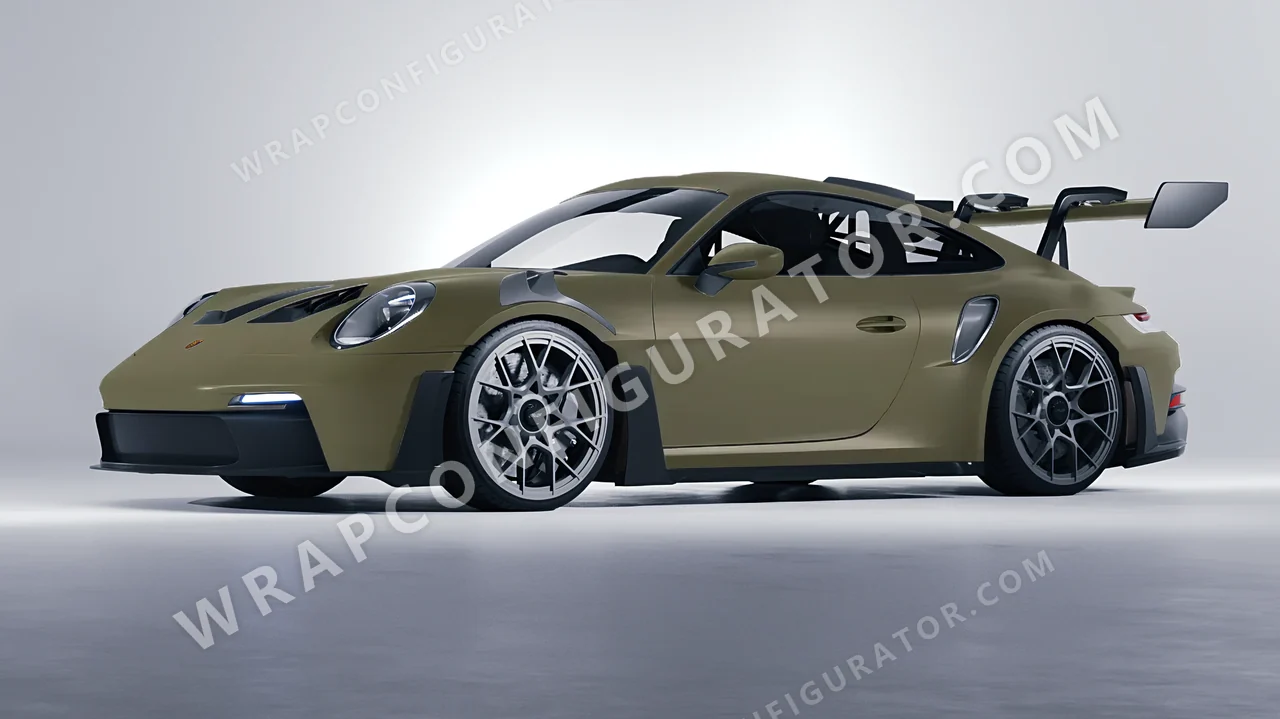 Green Porsche 911 GT3 RS 2024 wrapped in Colourshield PPF by HyperPro Khaki Green SMF05-P