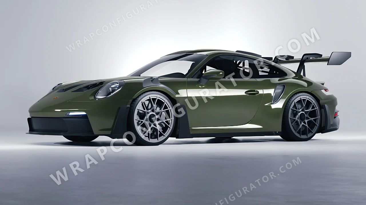 Green Porsche 911 GT3 RS 2024 wrapped in Colourshield PPF by HyperPro Laurel Green HGM53-P