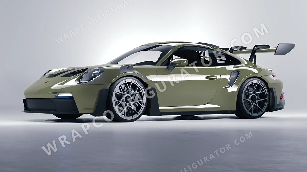 Green Porsche 911 GT3 RS 2024 wrapped in Colourshield PPF by HyperPro Light Green HGF19-P