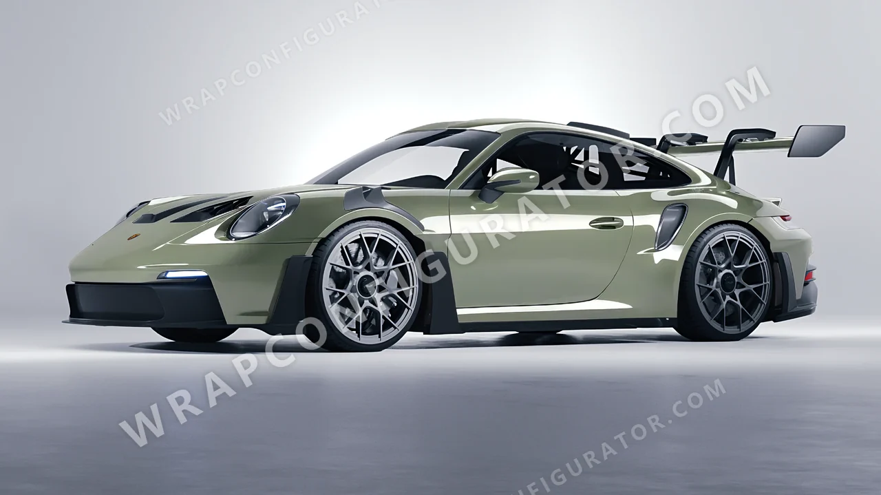 Green Porsche 911 GT3 RS 2024 wrapped in Colourshield PPF by HyperPro Light Laurel Green HGM66-P