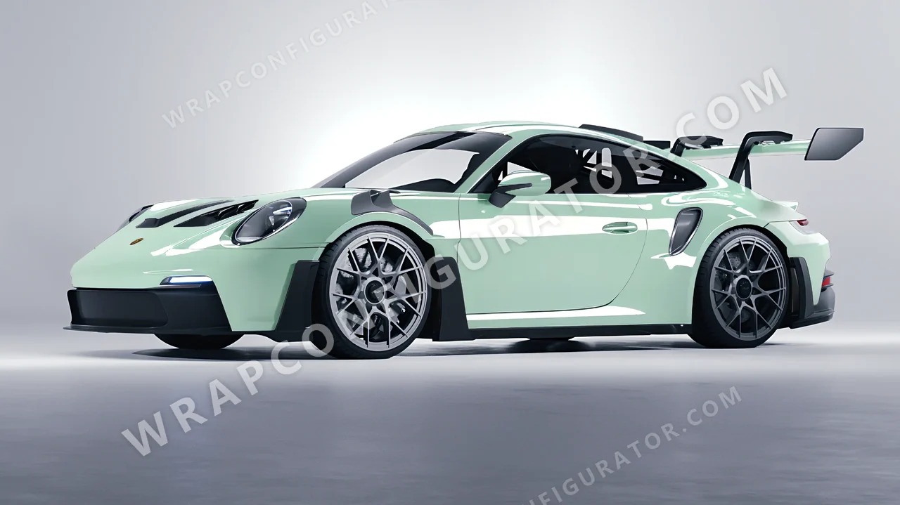 Green Porsche 911 GT3 RS 2024 wrapped in Colourshield PPF by HyperPro Light Mint Green HGF41-P