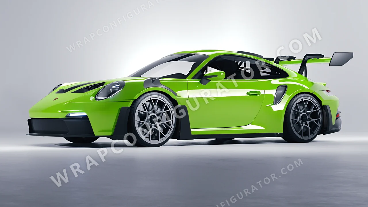 Green Porsche 911 GT3 RS 2024 wrapped in Colourshield PPF by HyperPro Neon Green HGF76-P
