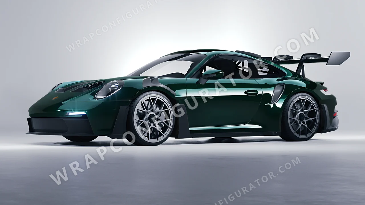 Green Porsche 911 GT3 RS 2024 wrapped in Colourshield PPF by HyperPro Retro Deep Green HGF31-P