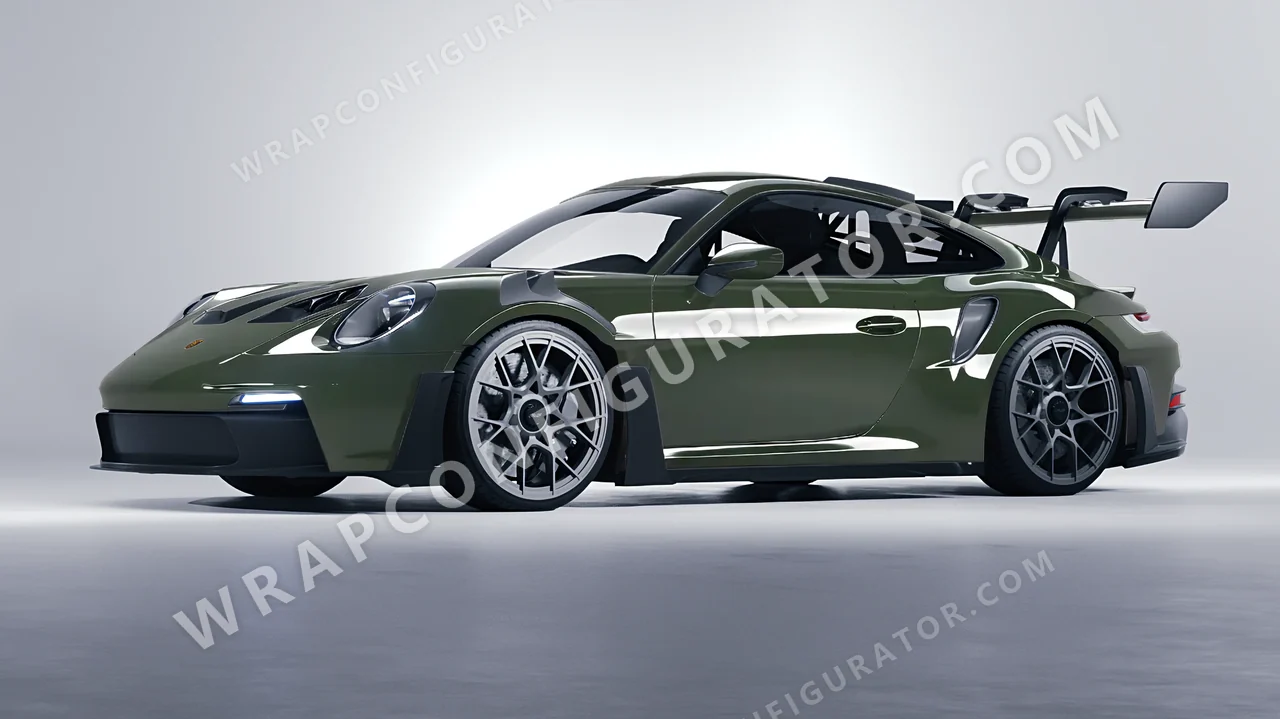 Green Porsche 911 GT3 RS 2024 wrapped in Colourshield PPF by HyperPro Retro Green HGF63-P