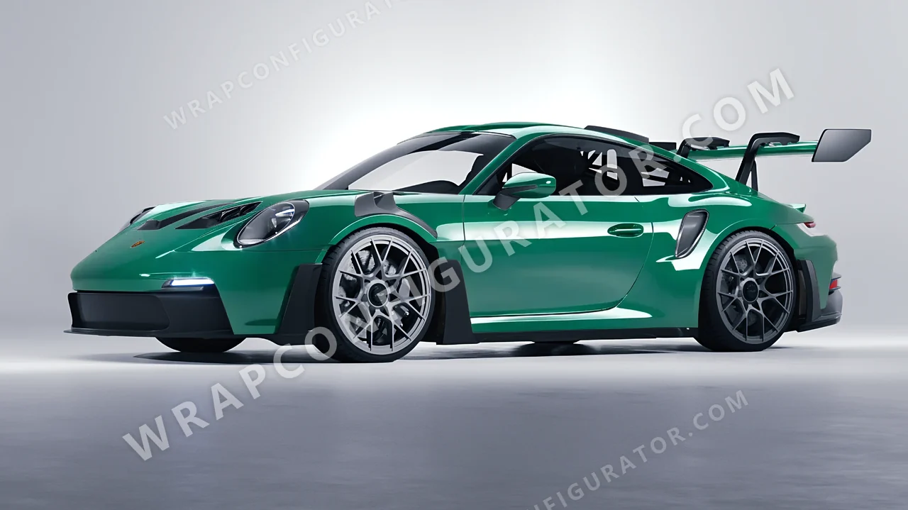 Green Porsche 911 GT3 RS 2024 wrapped in Colourshield PPF by HyperPro Sea Green HGF79-P