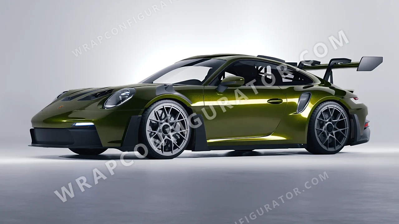 Green Porsche 911 GT3 RS 2024 wrapped in Colourshield PPF by HyperPro Seaweed Green HGM47-P