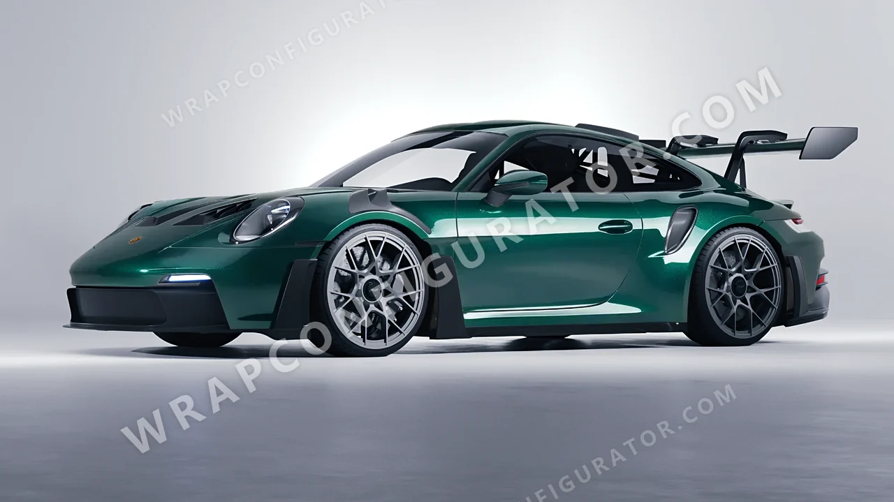 Green Porsche 911 GT3 RS 2024 wrapped in Inozetek Dynamic PPF Emerald Green DPPF902