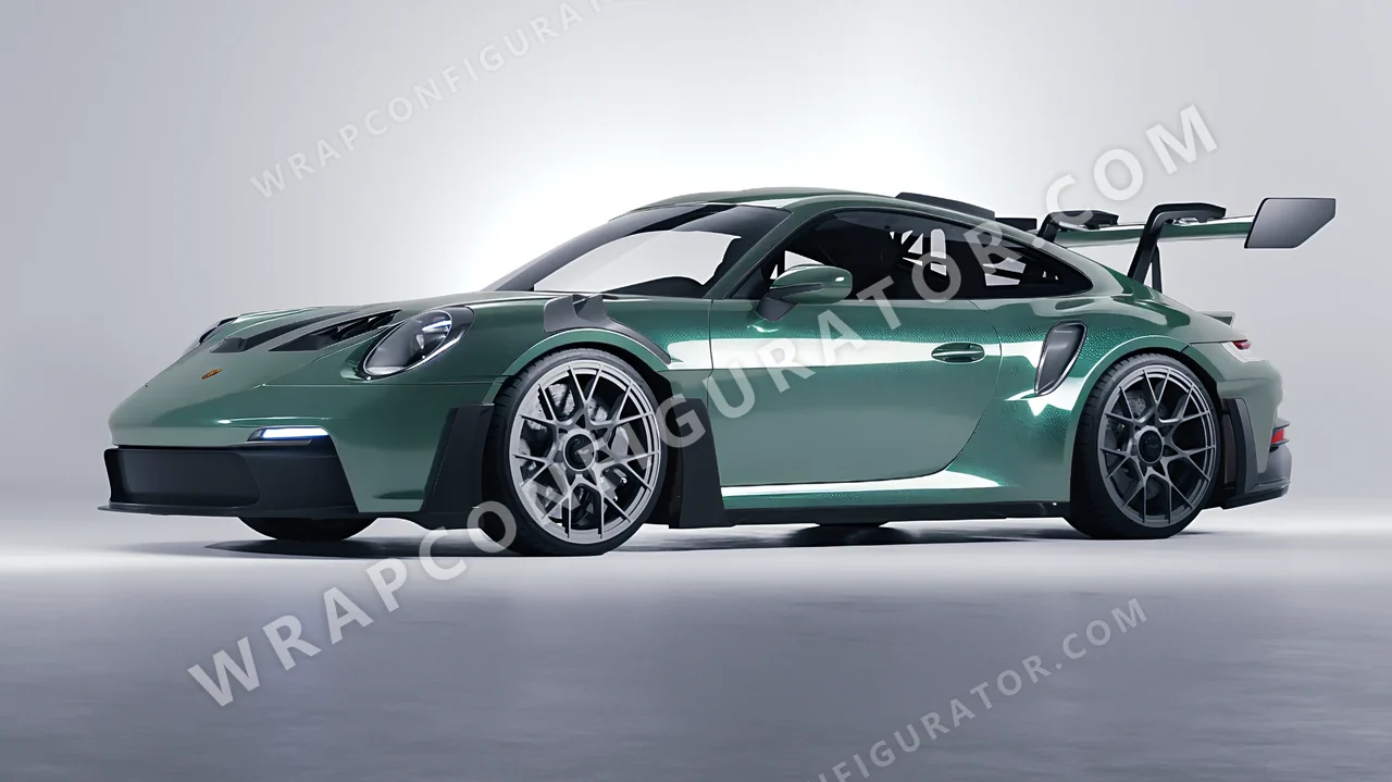 Green Porsche 911 GT3 RS 2024 wrapped in Inozetek Dynamic PPF Sage Green DPPF710