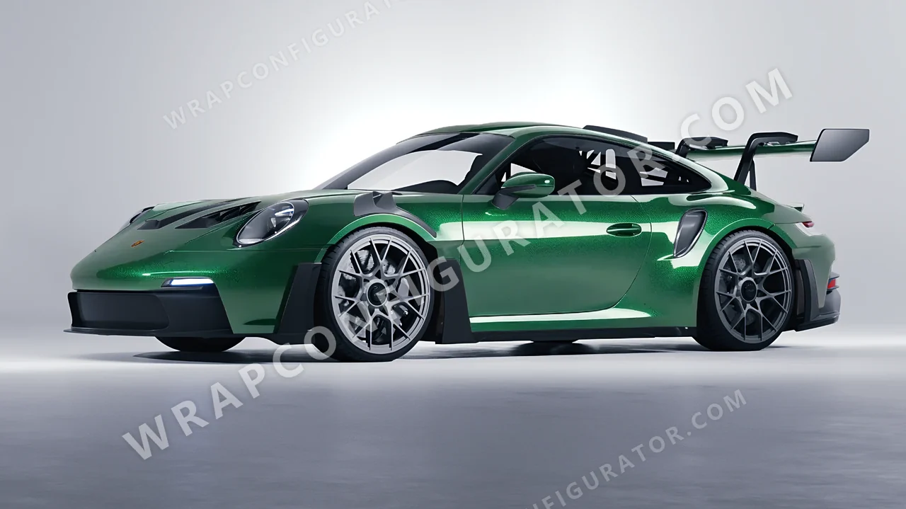 Green Porsche 911 GT3 RS 2024 wrapped in KPMF Envious Green K75407