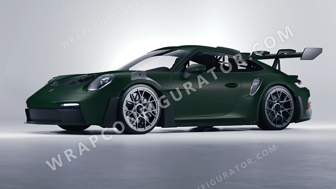 Green Porsche 911 GT3 RS 2024 wrapped in KPMF Frozen Emerald Matt K75577
