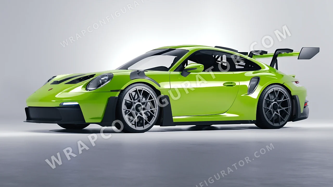 Green Porsche 911 GT3 RS 2024 wrapped in KPMF Surge Green K75438