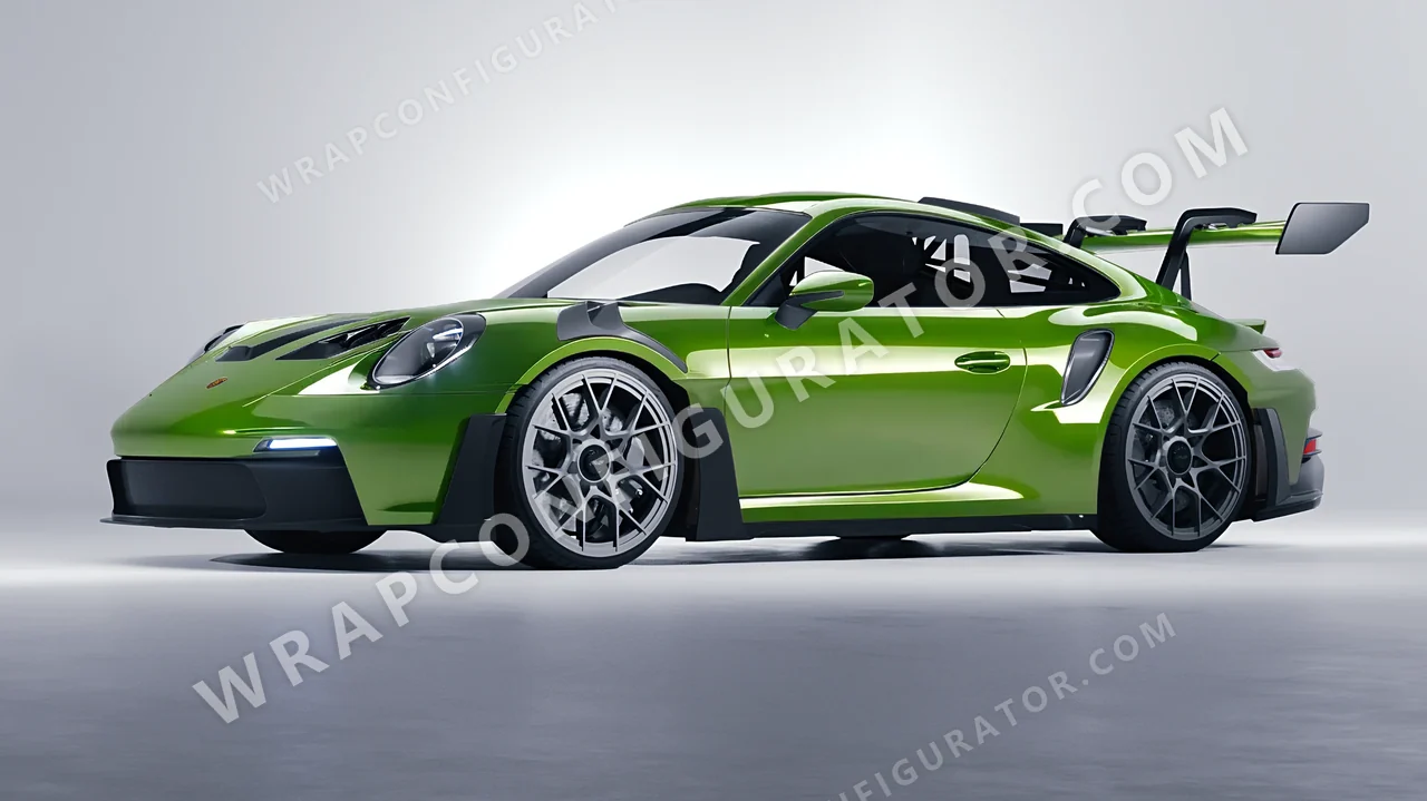 Green Porsche 911 GT3 RS 2024 wrapped in ORACAL Algae Green 970RA-688G